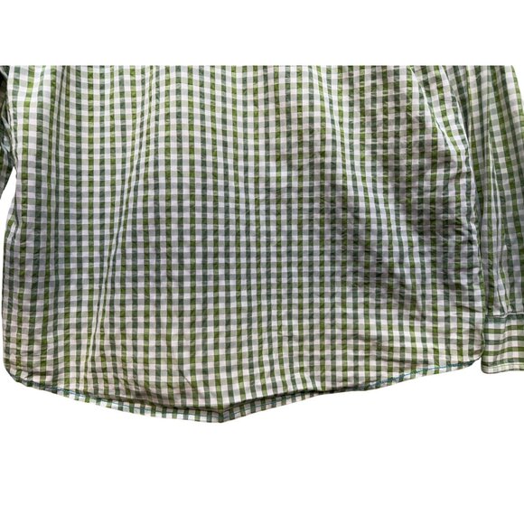 Age Of Wisdom Mens Green & Blue Checkered Long-Sleeve Button-Down Shirt - Picture 11 of 13